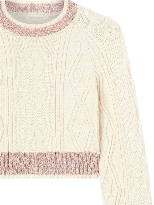 Light beige knitwear PALM ANGELS | PWHE075S25KNI0010332